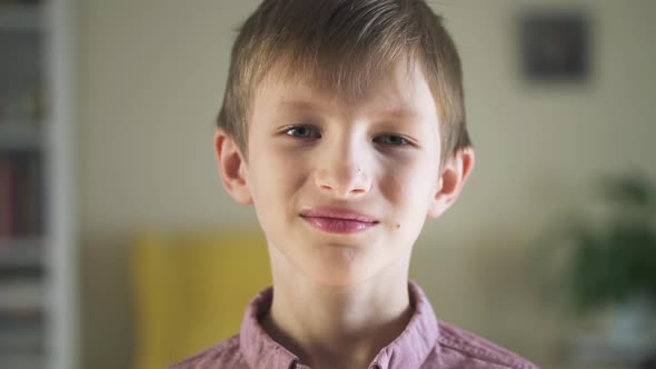 Portrait of Kid Boy on Home Background Spbd alt