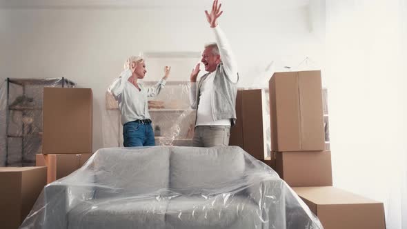 New Home Excited Couple Moving House Happy alt