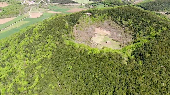 The Santa Margarida Volcano Is an Extinct Volcano in the Comarca of Garrotxa, Catalonia, Spain.  alt