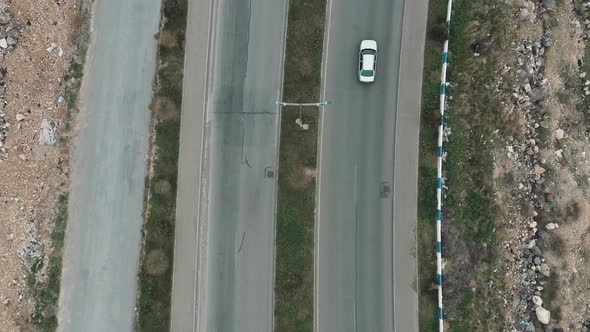 Aerial View of Traffic on a Road (Top View)	