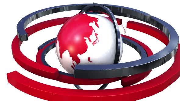 A screensaver for the news program. Animation of the planet earth and red circle around
