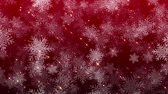 4k Snowflakes Red Background