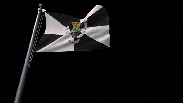 Flag Of Lisbon City (Portugal)  With Alpha Channel 4K alt