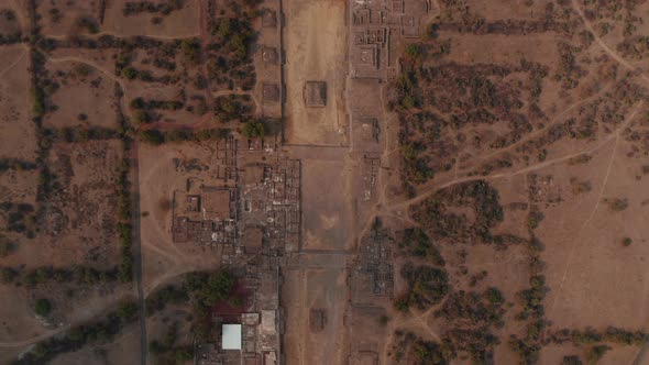 Aerial Birds Eye Overhead Top Down Panning View of Ancient Archaeological Site alt