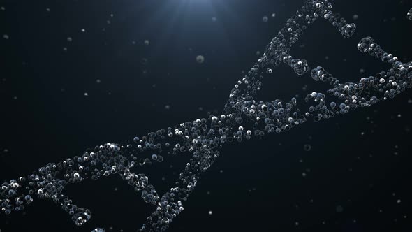 Abstract DNA Double Helix with Depth of Field Rotating