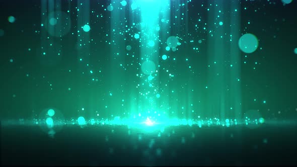 Green Particle Lights Background