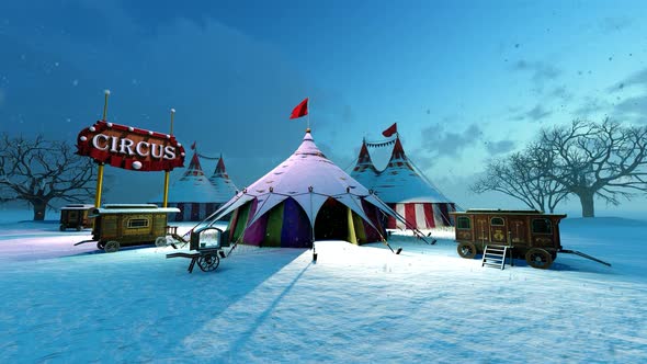 Circus tents in winter