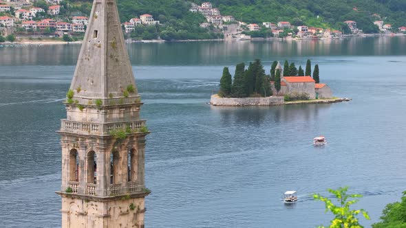 St George Benedictine Monastery in the Bay of Kotor in Perast Town in Montenegro alt