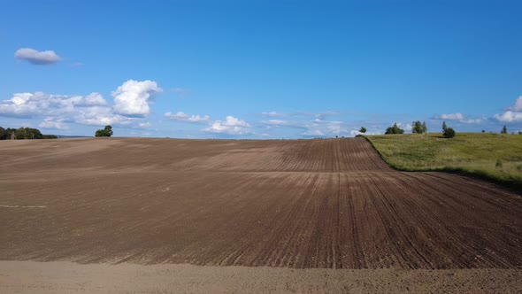 Plowed field, shooting from steadicam