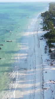 Tanzania  Vertical Video of the Ocean Near the Coast of Zanzibar Slow Motion alt
