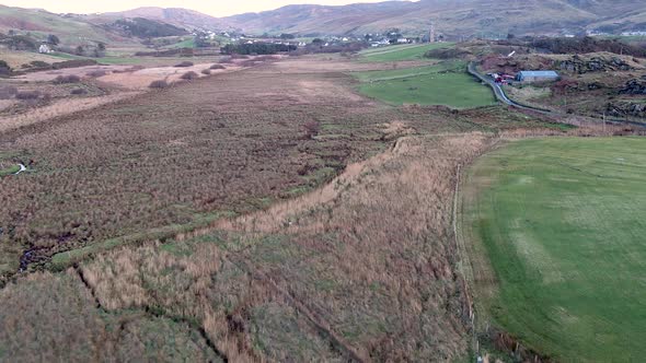 Aerial View of Beefan Townloand in Glencolumbkille in County Donegal Republic of Irleand alt