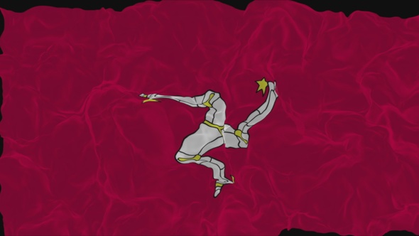 flag Isle Of Man turns into smoke. State weakening concept, alpha channel alt