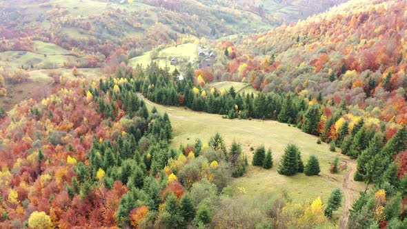 Fly Over Landscapes of Green Hills Under a Layer of White and Fluffy Clouds alt