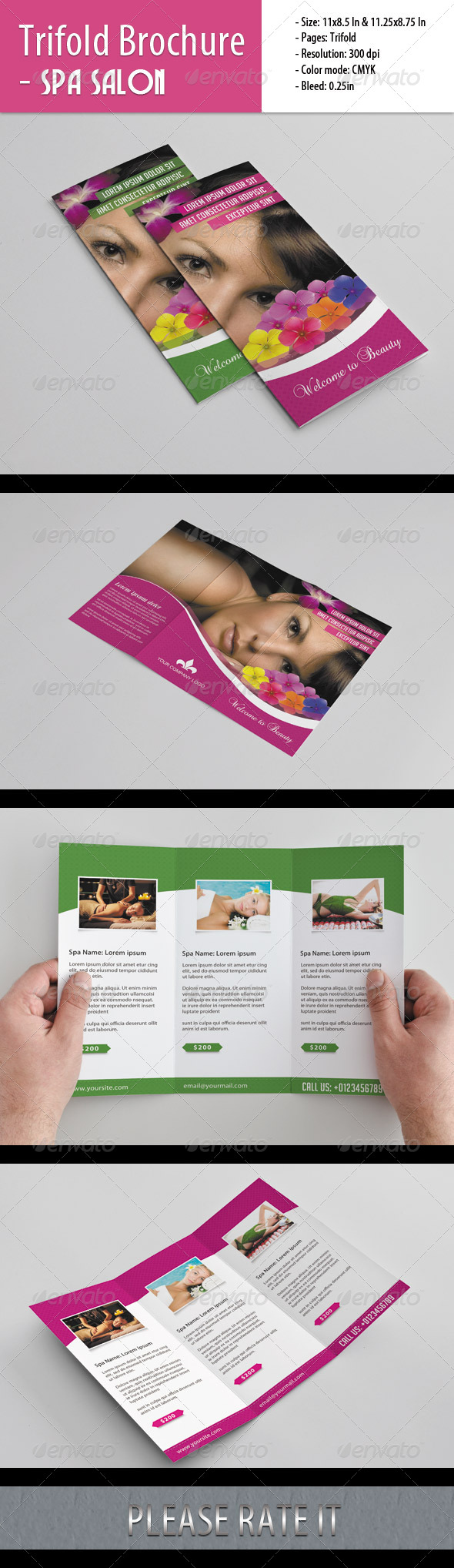 Trifold Brochure For Spa Salon - Corporate Brochures