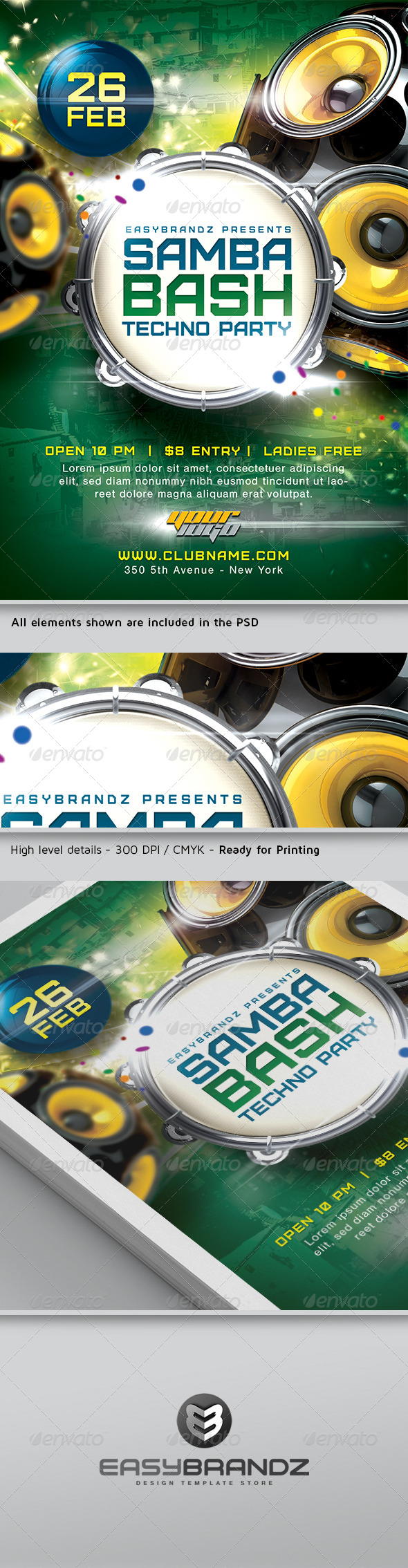 Samba Bash Flyer Template - Events Flyers