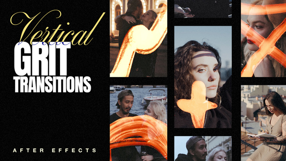Vertical Grit Transitions for After Effects Elements template preview