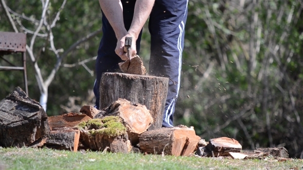 Man Splitting Logs 2