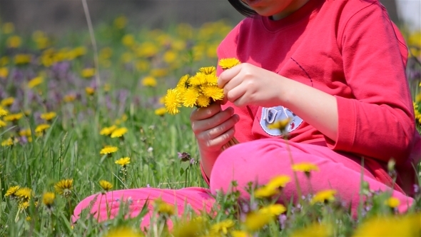 Girl Picking Flowers 3