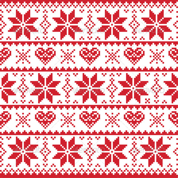 Winter Knitted Pattern, Card - Patterns Decorative