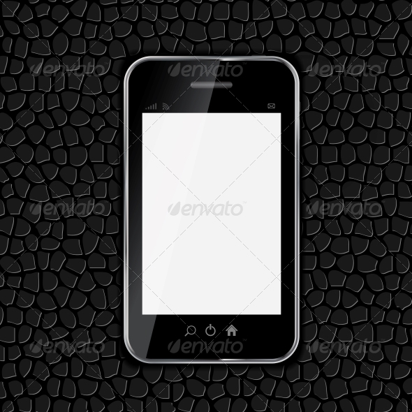 Realistic Mobile Phone Vector Illustration - Computers Technology
