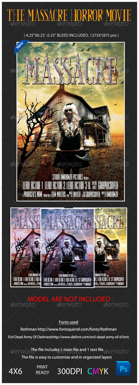 The Massacre Horror Movie Flyer Template - Miscellaneous Events