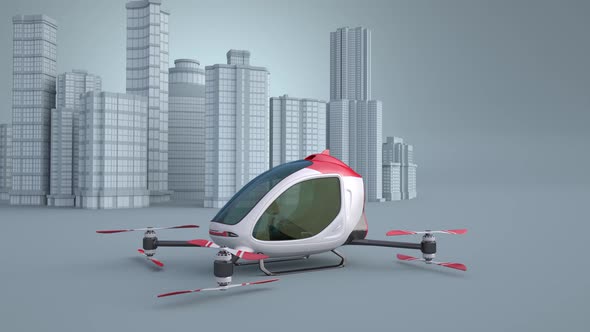 Electric Passenger Drone. Future of City Transport