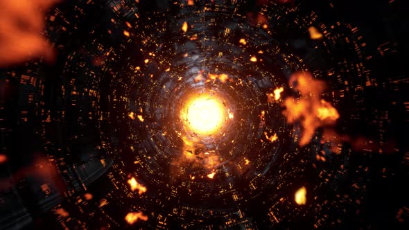 Burning Orange Light Space Tunnel 4K 01 alt