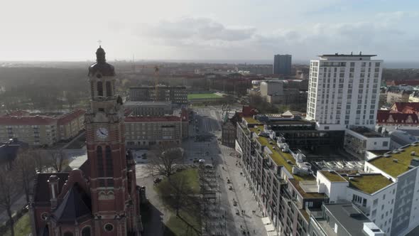 Aerial View of Malmö City Triangeln District