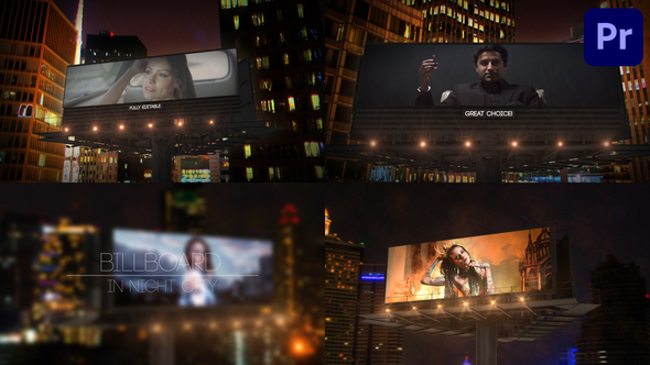 Billboard In Night City for Premiere Pro Premiere Pro template preview