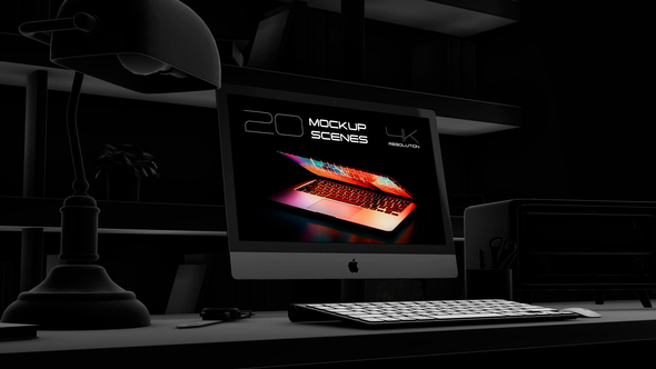 Dark Desktop Computer Mockup Kit Product Promo template preview