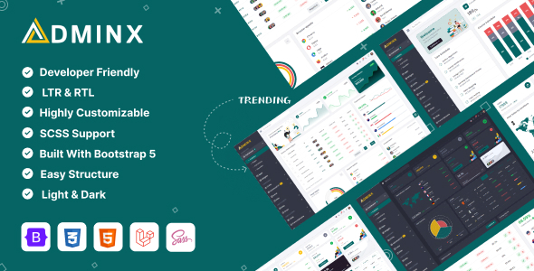 AdminX Laravel 11(Vite)  Admin Dashboard Template