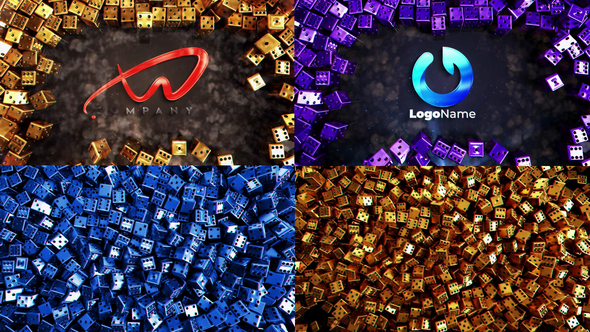 Luxury Gambling Dices Unveil Logo Stings template preview