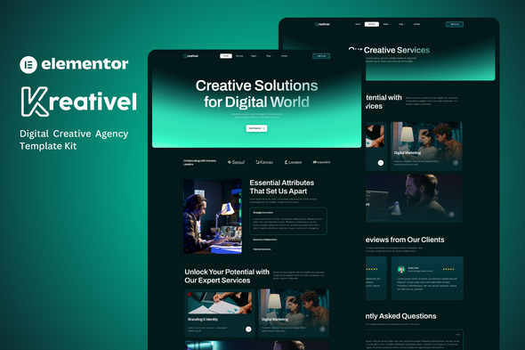 Kreativel – Creative Digital Agency Elementor Template Kit