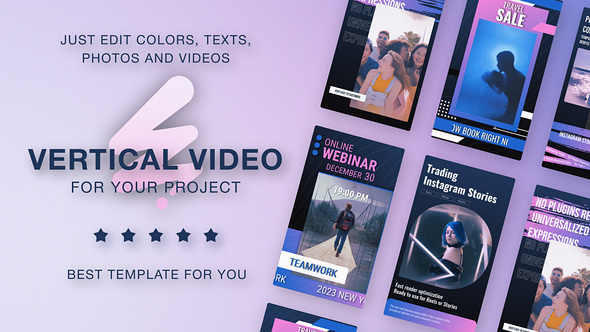 Social Media Reels – Travel Education Sport Fashion News Blue Pink Product Promo template preview