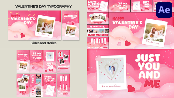 Valentine's Day Typography | After Effects Titles template preview