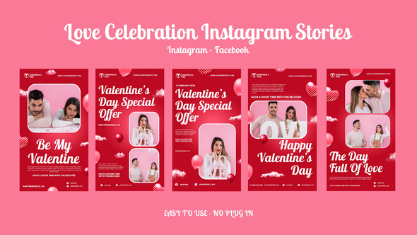 Love Celebration Instagram Stories Openers template preview