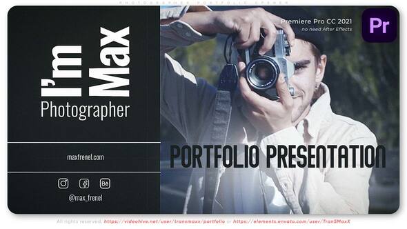 Photographer Portfolio Opener Premiere Pro template preview