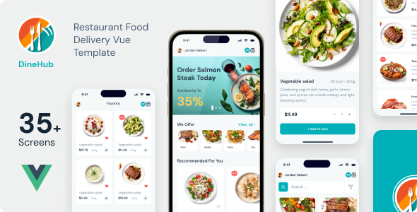 DineHub - Restaurant Food Delivery Vue Mobile App | PWA