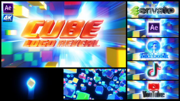 Cube Logo and Text Reveal Logo Stings template preview
