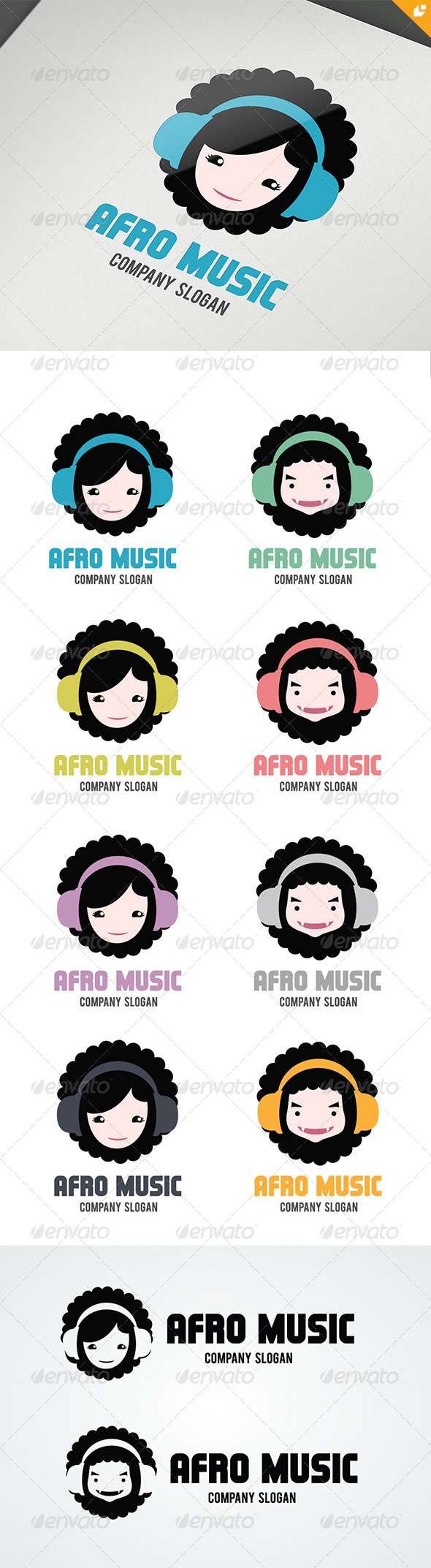Afro Music Logo - Vector Abstract
