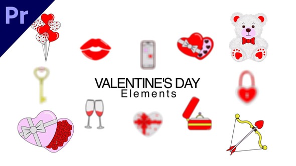 Valentine's Day Elements Premiere Pro template preview