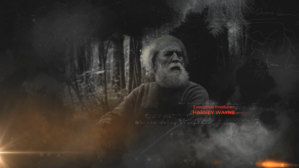 Dark Dramatic Film Credits With Smokes and Inks Grunge Concept Openers template preview