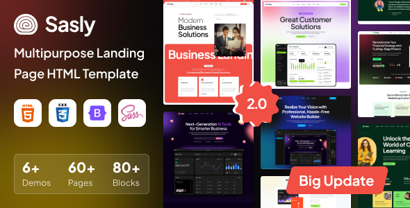 Sasly - Multipurpose Landing Page HTML Template