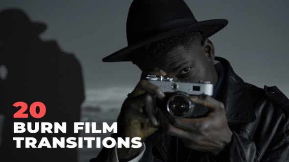 20 Burn Film Transitions Elements template preview