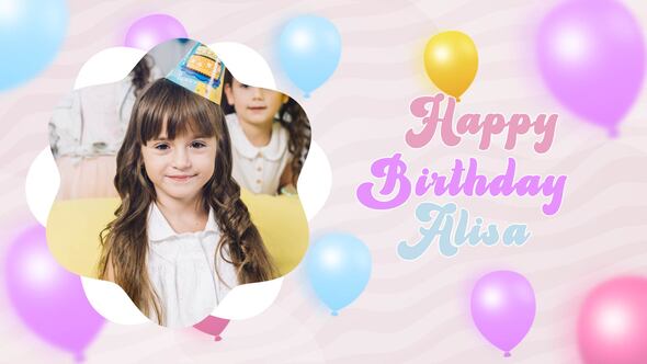 Happy Birthday Alisa Postel Color Design Openers template preview