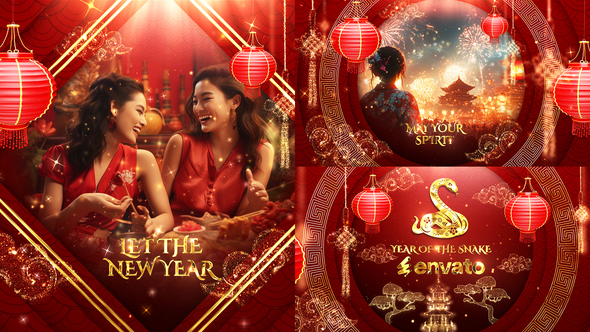 Chinese New Year Slideshow Video Displays template preview