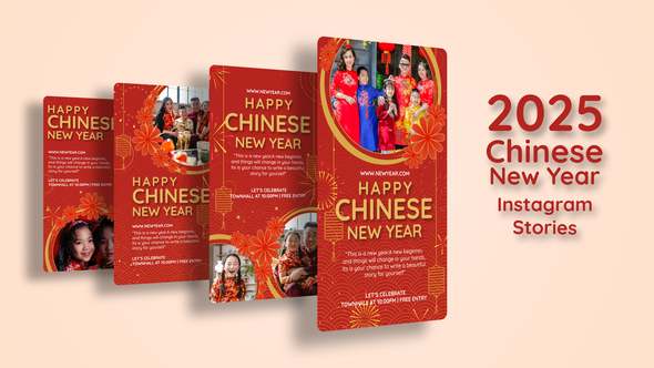 Chinese New Year Instagram Stories Video Displays template preview