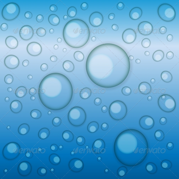 Waterdrops Background Vector Illustration - Backgrounds Decorative