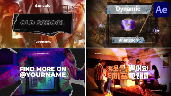 Old School Typography | After Effects Titles template preview