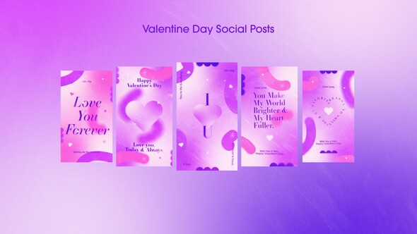 Valentine Day Social Posts Video Displays template preview